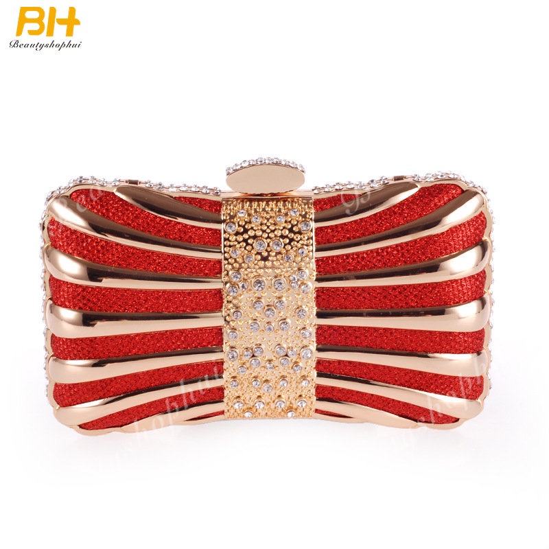 Ví Cầm Tay Dáng Vuông Nhỏ Đính Đá Bằng Hợp Kim Phong Cách Âu Mỹ Sang Trọng Cho Nữ