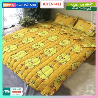 BỘ DRAP 1M2 COTTON POLY KÈM VỎ GỐI ÔM MẪU VỊT VÀNG M837523