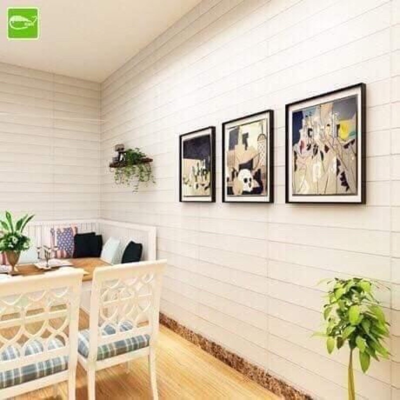 Xốp dán tường 3d giả vân gỗ nhiều màu, dày 7mm kích thước 70x77cm