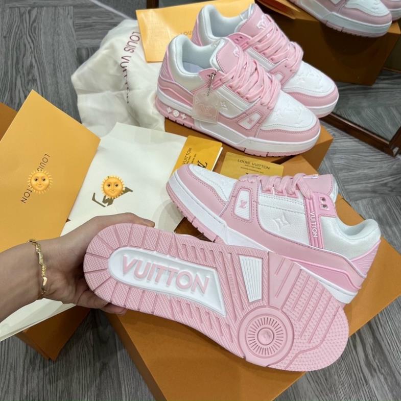 Giày sneaker LV Hồng Trắng, Giày Luôn Vui Tươi Màu Hồng Cao Cấp Tặng Full Box Bill