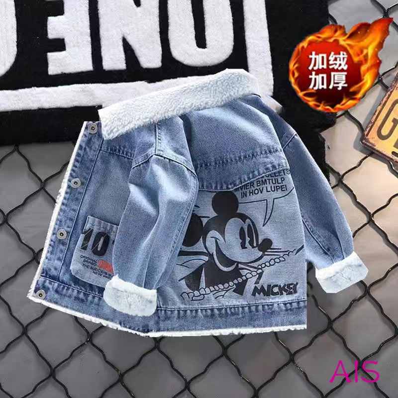 Áo Khoác Jean In Họa Tiết Hoạt Hình Cho Bé Trai