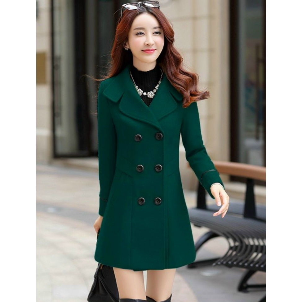 Áo khoác dạ mùa đông cổ vest đẹp - Mua áo khoác dạ quý bà cao cấp