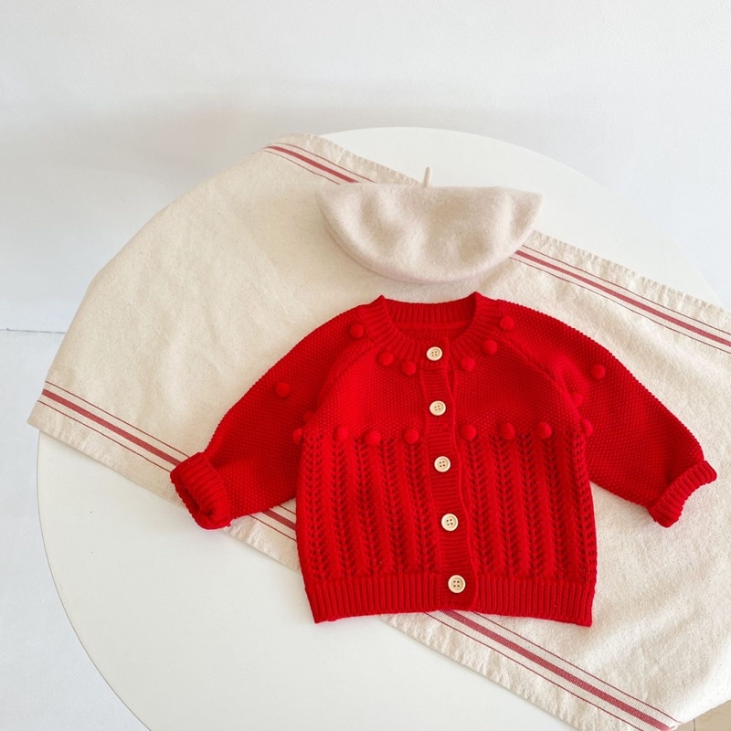 Set len đỏ cho bé gái_