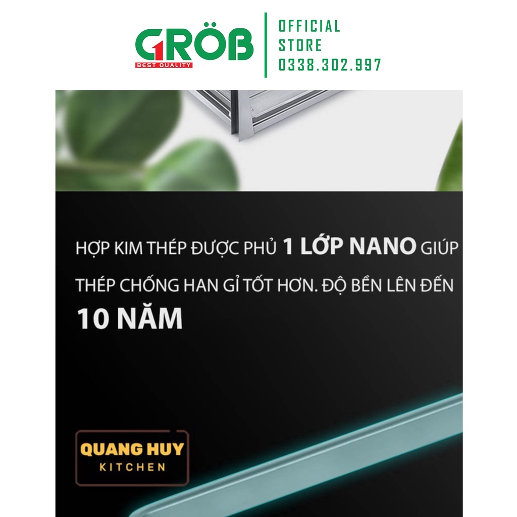 Giá dao thớt gia vị đa năng inox màu xám Titan 2023 Sơn NANO 2k siêu bền bảo hành han gỉ 10 năm nhập khẩu Grob