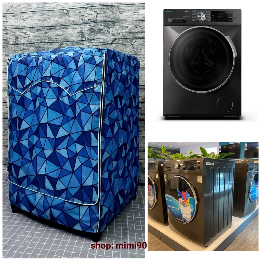 (Dành cho Dòng máy Samsung từ 8 - 21kg) Áo trùm máy giặt vải siêu dày, siêu bền dây - khóa kéo lớn, chống thấm nước
