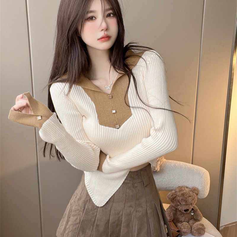 Áo Dệt Kim Tay Dài Phong Cách Hàn Quốc Thời Trang Mùa Thu 2022 Cho Nữ