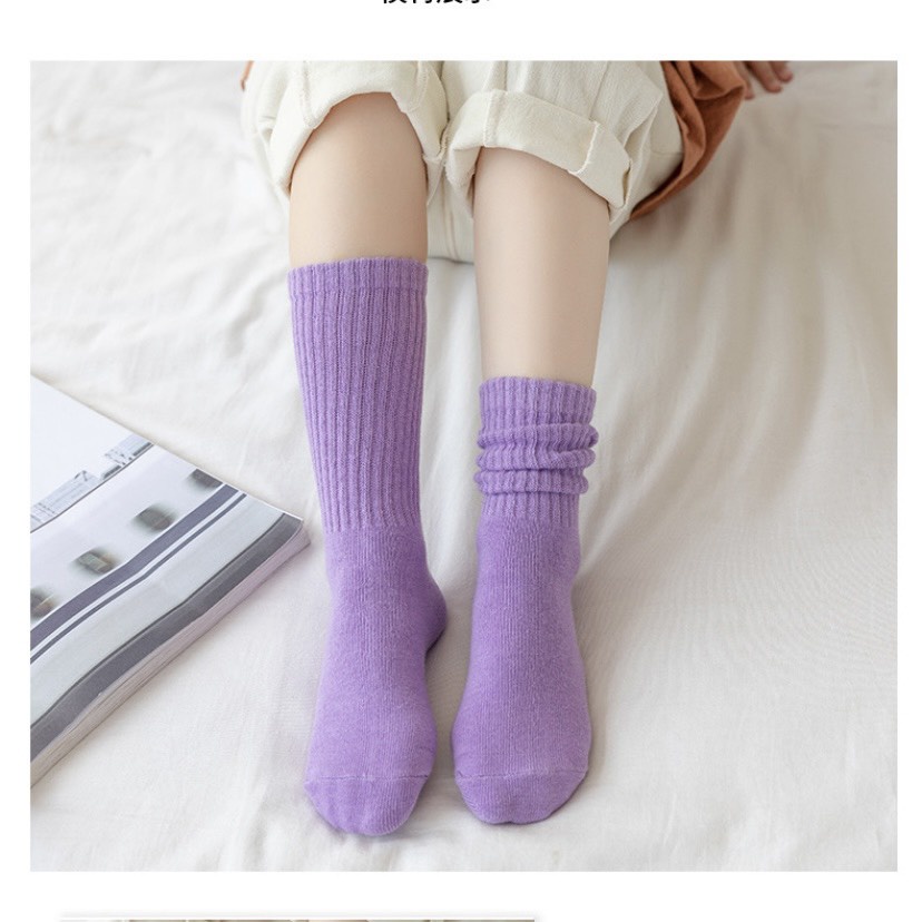 Tất gân đến bắp chân cho bé tăm cao cổ cho bé màu Vớ Cotton Màu Sắc Đơn Giản Cho Bé