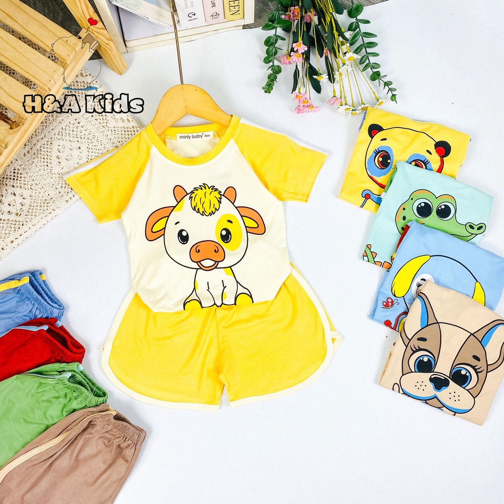 [Bé 19-32kg] Bộ ngắn tay ráp lăng tay áo chạy 2 sọc quần vát thun lạnh cho bé trai bé gái từ 19-32kg