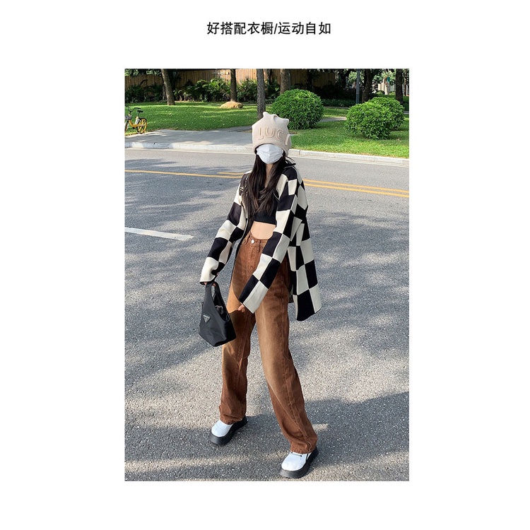Quần Jean Nữ Lưng Cao Ống Rộng Màu Gradient Mới