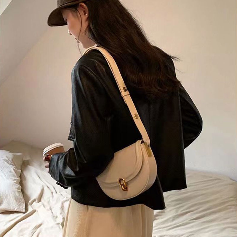 Mischa Túi Xách Da PU Đeo Vai Màu Trơn Thời Trang Cao Cấp