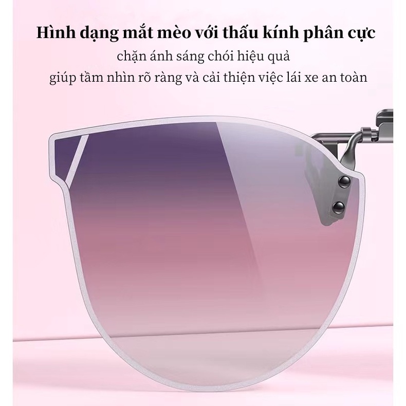 Tròng kính kẹp phân cực thời trang,Kính râm cận UV400 mang khi lái xe ban ngày và ban đêm sành điệu cho nam / nữ