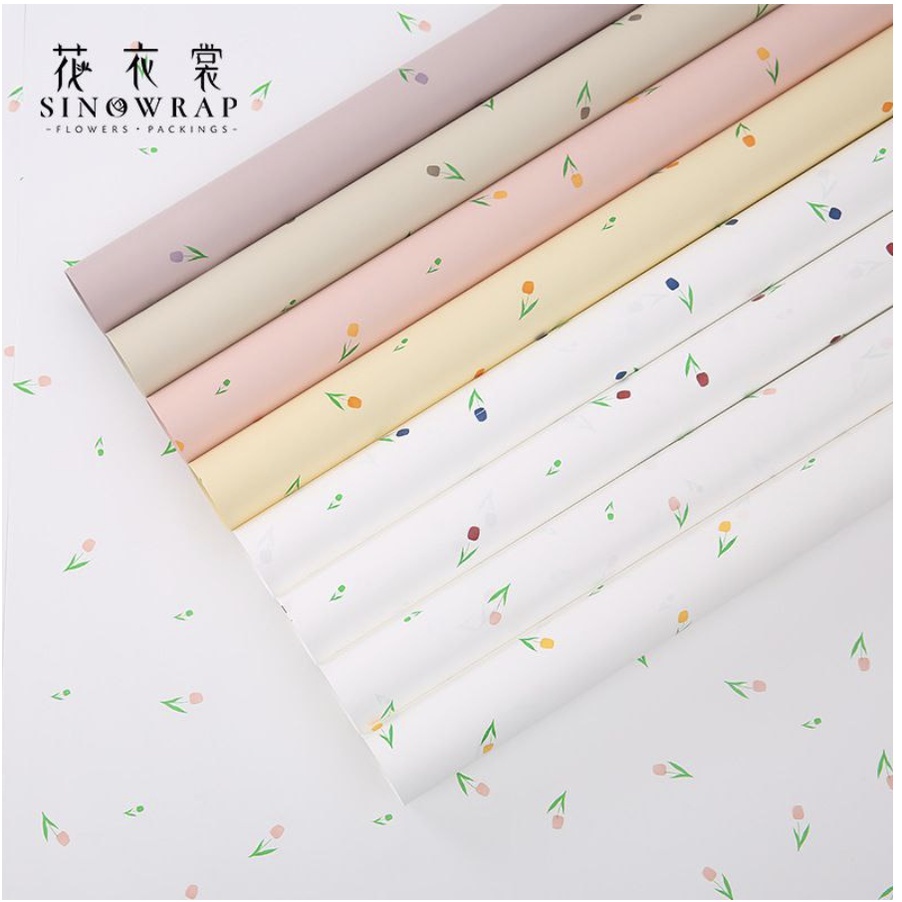 Giấy gói hoạ tiết cành hoa