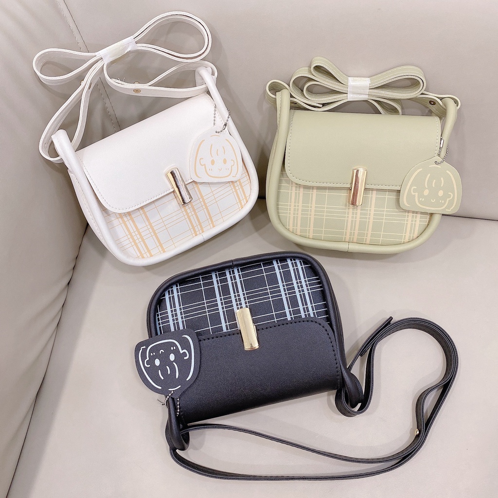 Túi đeo chéo túi xách nữ họa tiết kẻ sọc chất da cao cấp SMN441