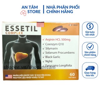Viên uống giúp mát gan giải độc essetil complex hộp 60 viên
