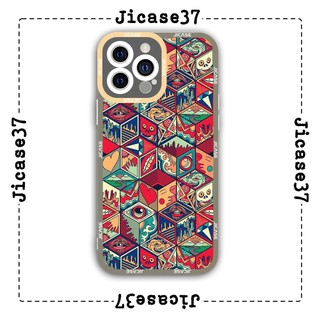 Ốp lưng iphone và samsung xiaomi oppo cạnh vuông Jicase họa tiết thổ cẩm