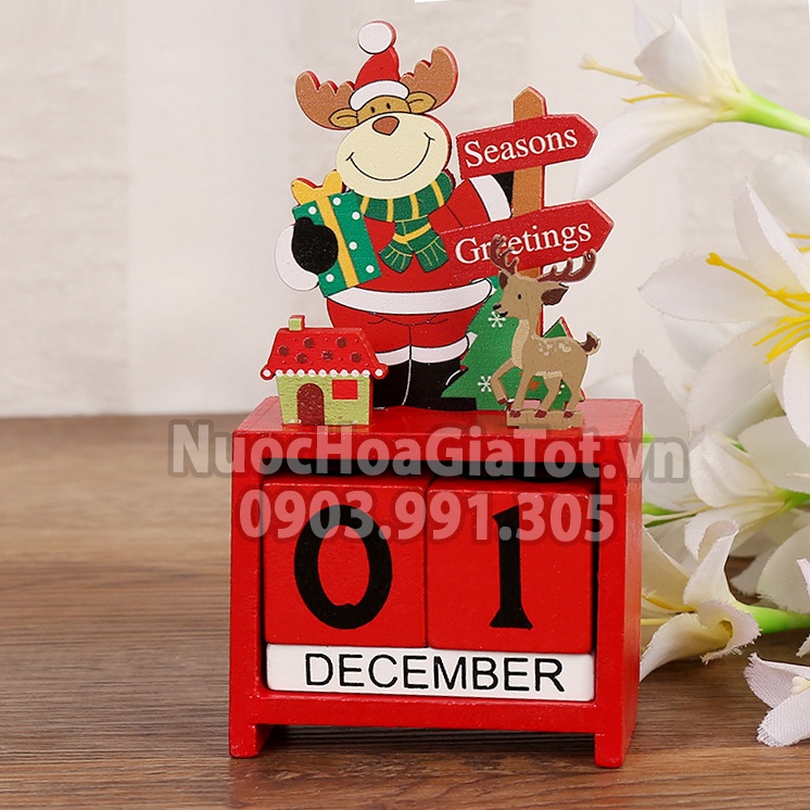 Lịch bàn gỗ quà giáng sinh quà noel ý nghĩa size lớn