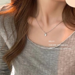 Vòng cổ Mạ Bạc Mặt Trái Tim Đính Đá Pha Lê