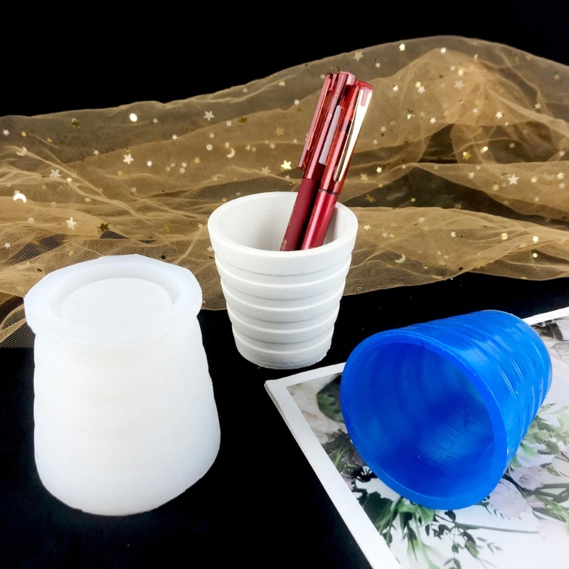 Khuôn Silicone Làm Ống Đựng Bút Hình Bông Hoa