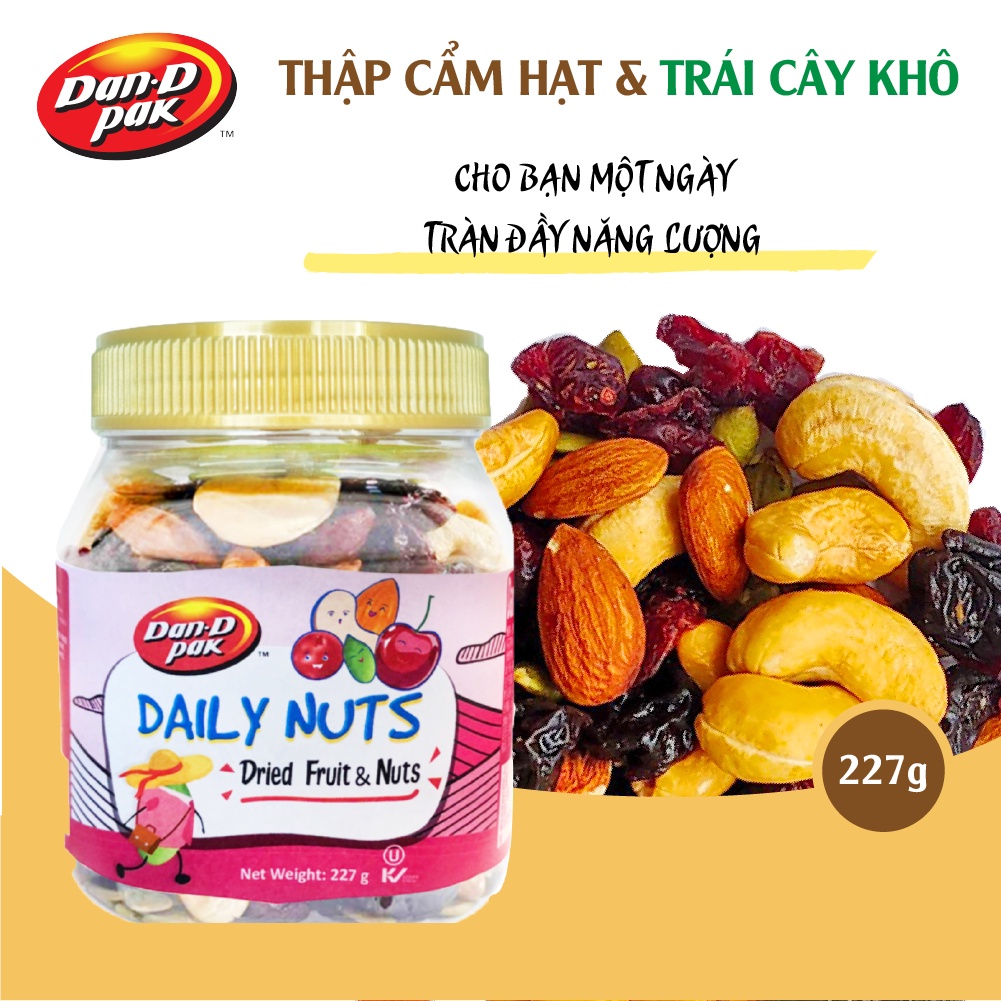 2 Hũ thập cẩm hạt và trái cây khô Dailynuts 227g combo DanDPak