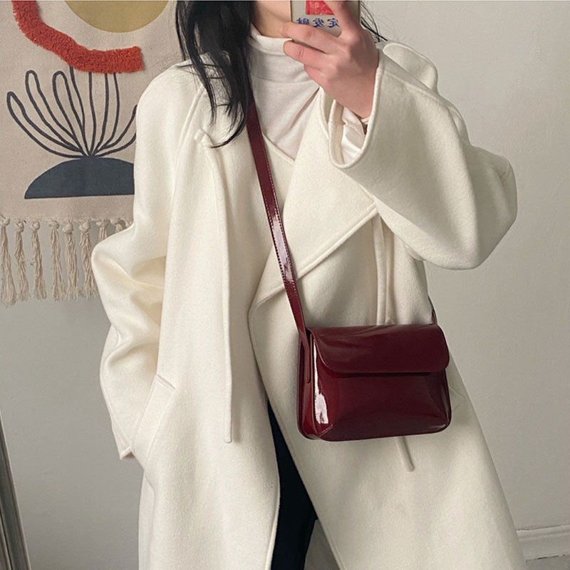 Mischa Túi Đeo Vai Hình Vuông Cỡ Nhỏ Bằng Da PU Màu Trơn Hai Công Dụng Thời Trang Dễ Phối Đồ Phong Cách retro