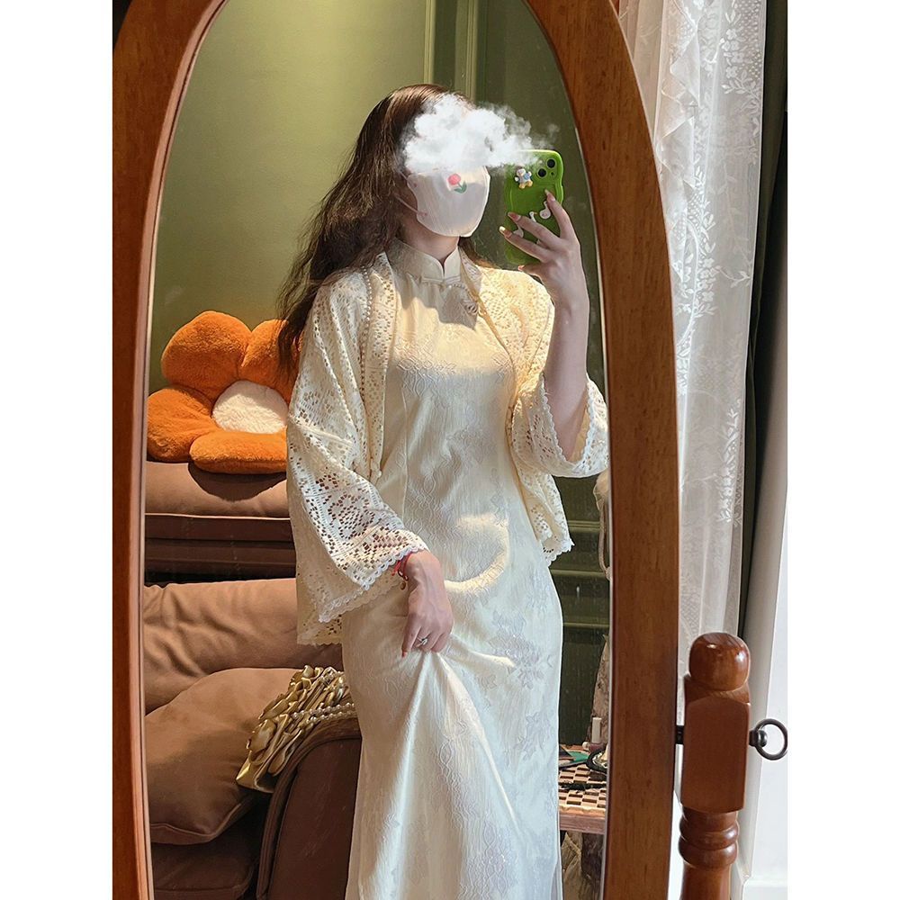 Đầm Sườn Xám Cách Tân Tay Rộng Phong Cách Dân Tộc Thời Trang 2022