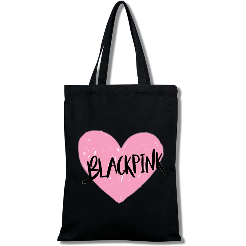 Túi Xách Vải Canvas Đeo Vai In Hình Blackpink JISOO LISA Ros JENNIE Sức Chứa Lớn Thời Trang Cá Tính Dành Cho Học Sinh