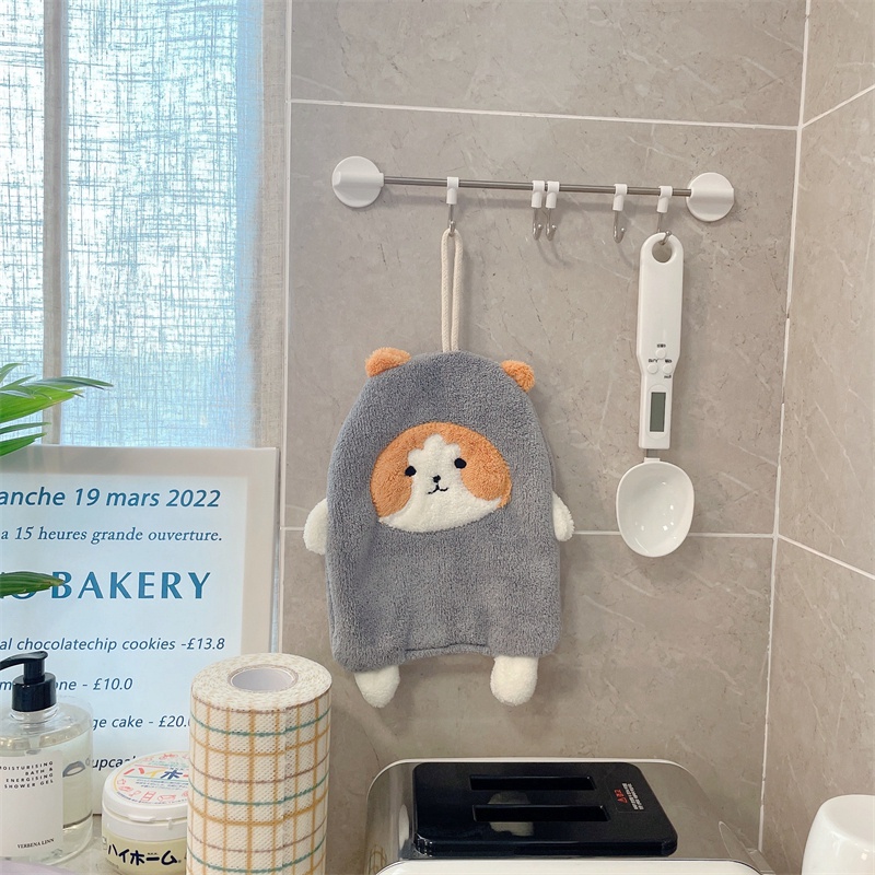 Khăn Lau Tay Treo Tường Trang Trí Hình Chú Chó Dễ Thương