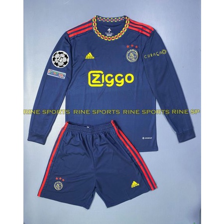 Bộ áo bóng đá Ajax sân khách tay dài hàng Thailand mùa giải 2022 – 2023 giống thi đấu 99%