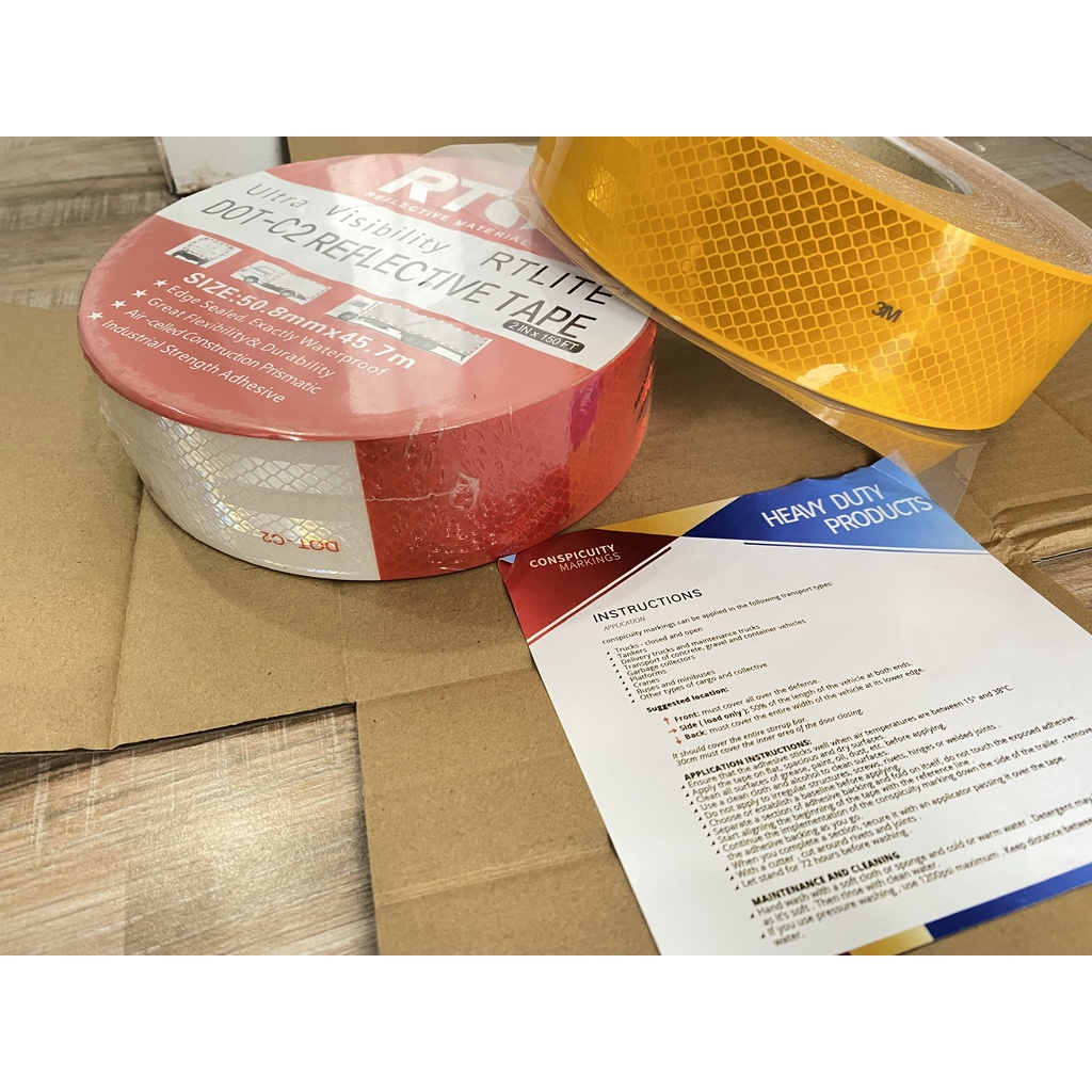 Phản quang xe tải bản rộng 5cm nhựa PET
