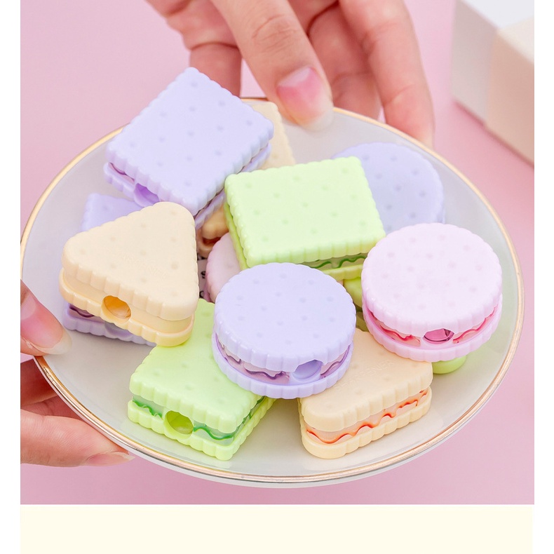 Đồ Chuốt Bút Chì Hình Bánh Quy / Macaron Dễ Thương Cho Bé
