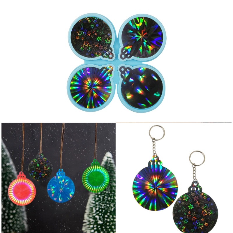 Khuôn Silicone Làm Mặt Dây Chuyền Thủy Tinh Hình Phấn Mắt Trang Trí Giáng Sinh