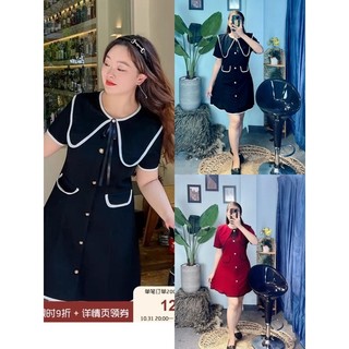 Đầm viền phối nơ form A Big size dành cho khách ngoại cỡ từ 60-90 ký