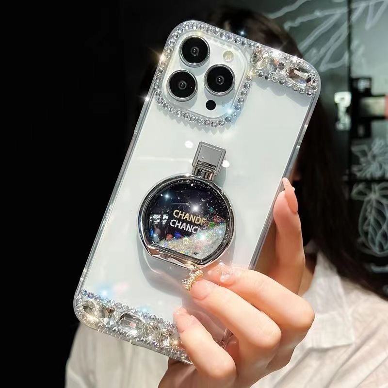 Ốp Điện Thoại Tpu Kim Cương Giả Hình Chai Nước Hoa Cho iPhone 12 13 14 11 XR XS Max