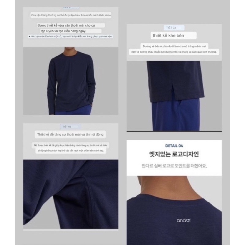 Áo dài tay Andar xuất Hàn cho nam