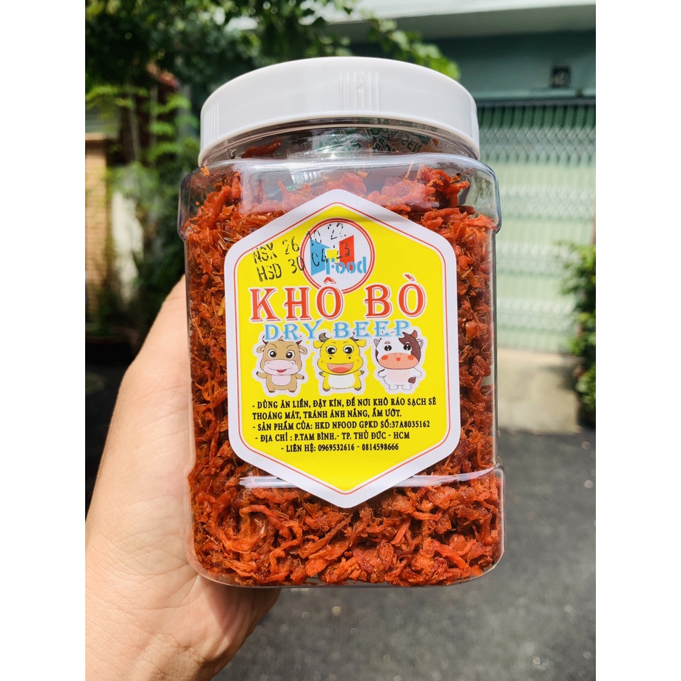 Khô Bò Xé Sợi - Khô Bò Xé Cay tẩm vị Lon 500gram