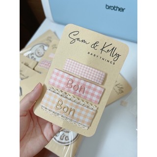 [ HÌNH THẬT ] SET Kẹp Tóc Thêu Tên Bé