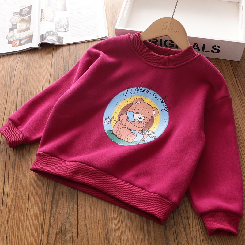 Áo Nỉ Mềm Mại Thời Trang Thu Đông Cho Bé Gái 2-8 Tuổi