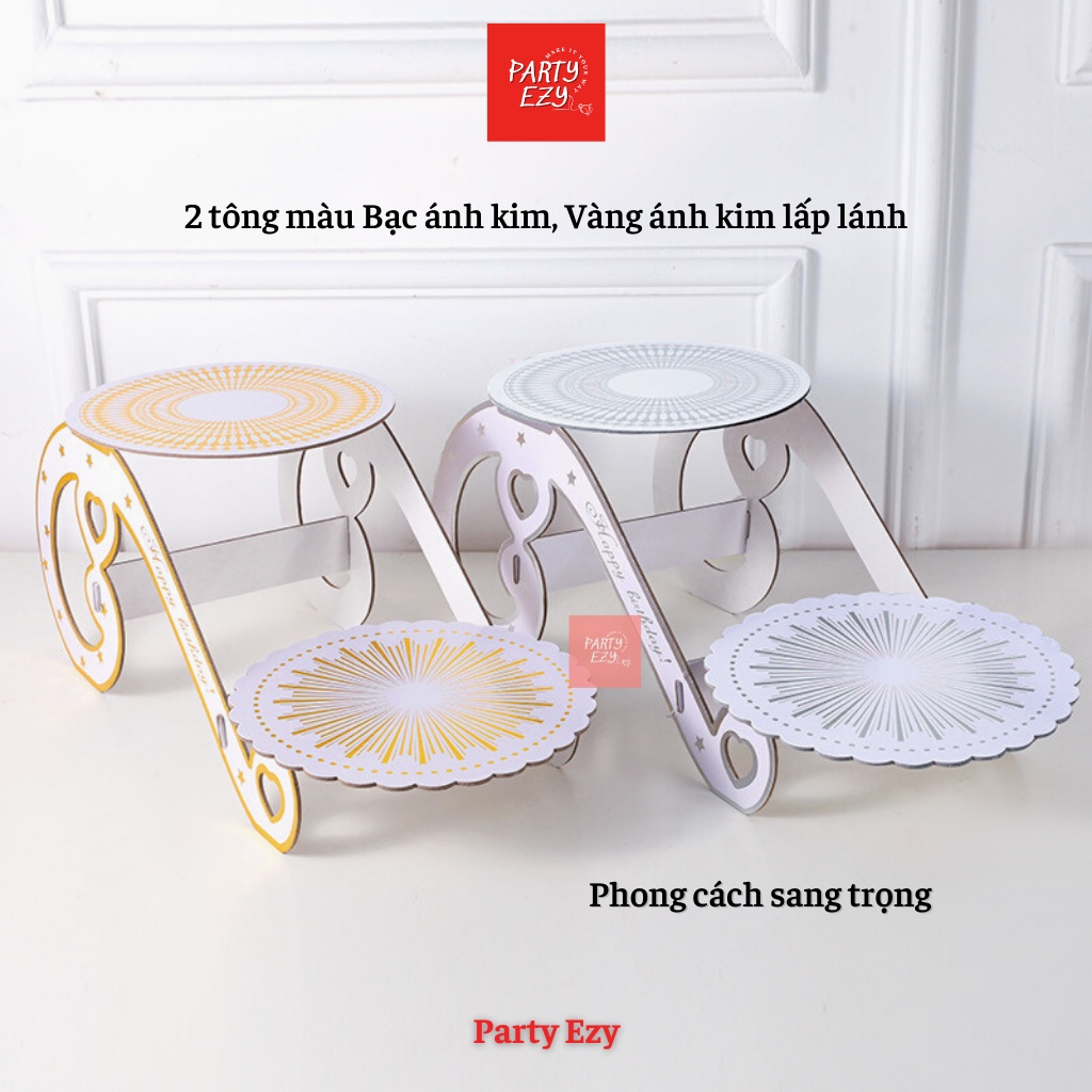 KỆ GIẤY ĐỂ BÁNH KEM, BÁNH CUPCAKE HÌNH XE KÉO