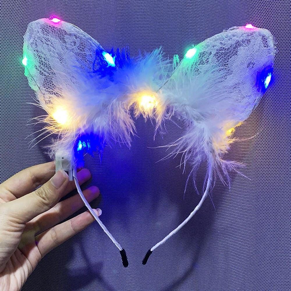 Băng Đô Tai Thỏ Có Đèn LED Dễ Thương Cho Bé Gái Hóa Trang