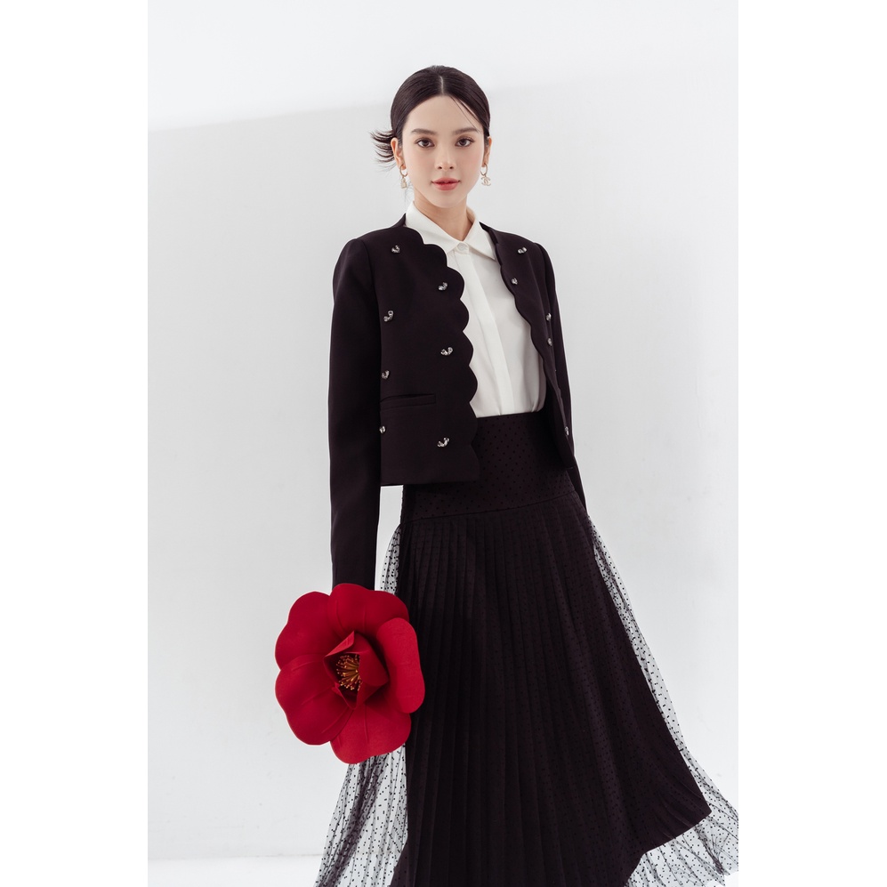 madebyChloé - Áo khoác viền tròn vỏ sò đính đá nổi JENNY JACKET | BigBuy360 - bigbuy360.vn