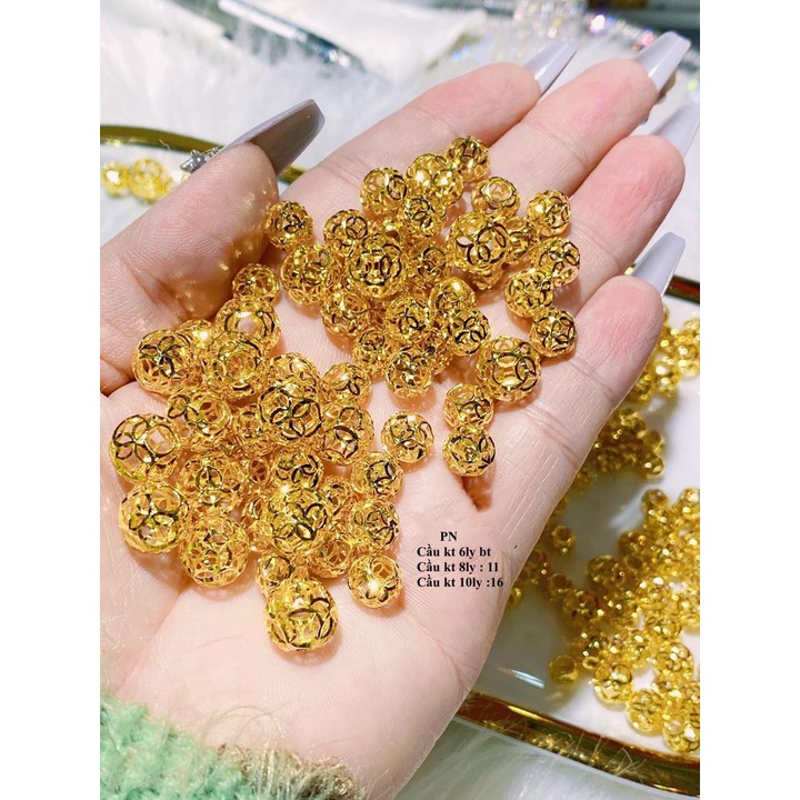 Bi kim tiền vàng 6mm- 10mm gold10k