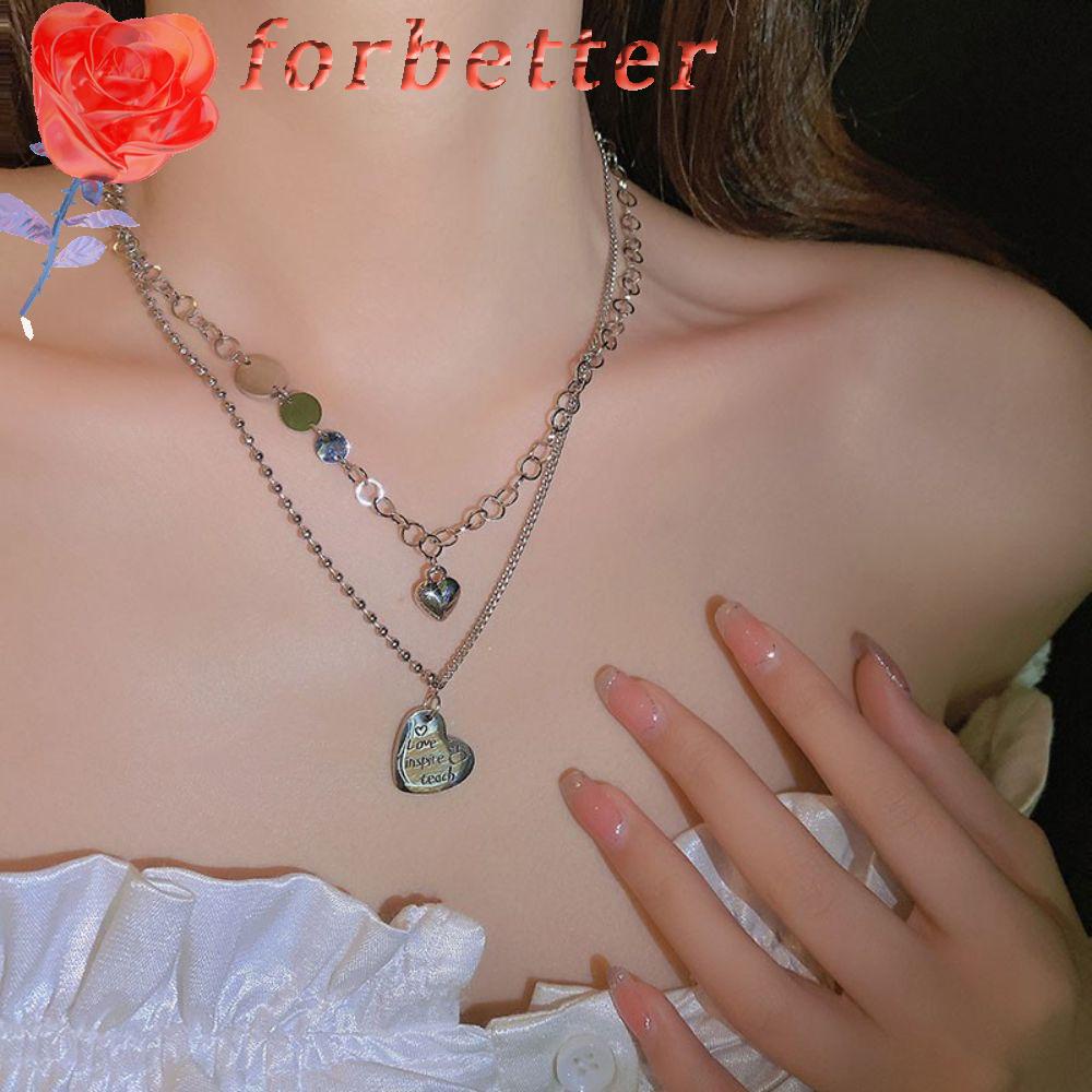 Vòng Cổ Choker Hai Lớp Mặt Trái Tim Thiết Kế Sang Trọng Dành Cho Nữ