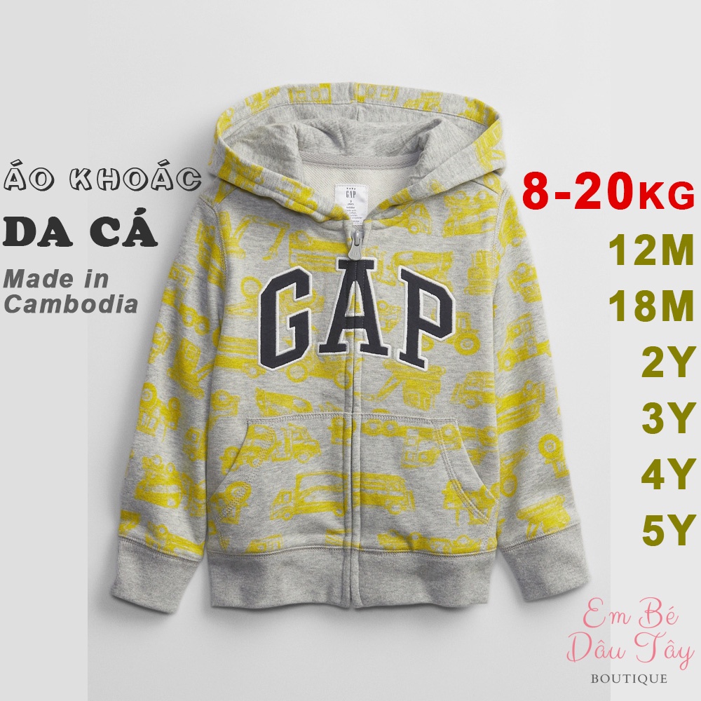 Áo khoác da cá bé trai 8-20kg XÁM XE G.A.P, babyGAP. Áo khoác trẻ em, áo khoác bé trai mẫu giáo, nhà trẻ 0-5 tuổi GP