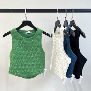 Áo croptop cổ tròn vạt bầu | Hara Top | Secodee