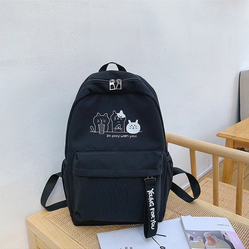 Balo đi học cấp 1 2 3 thời trang nam nữ 3 chú mèo