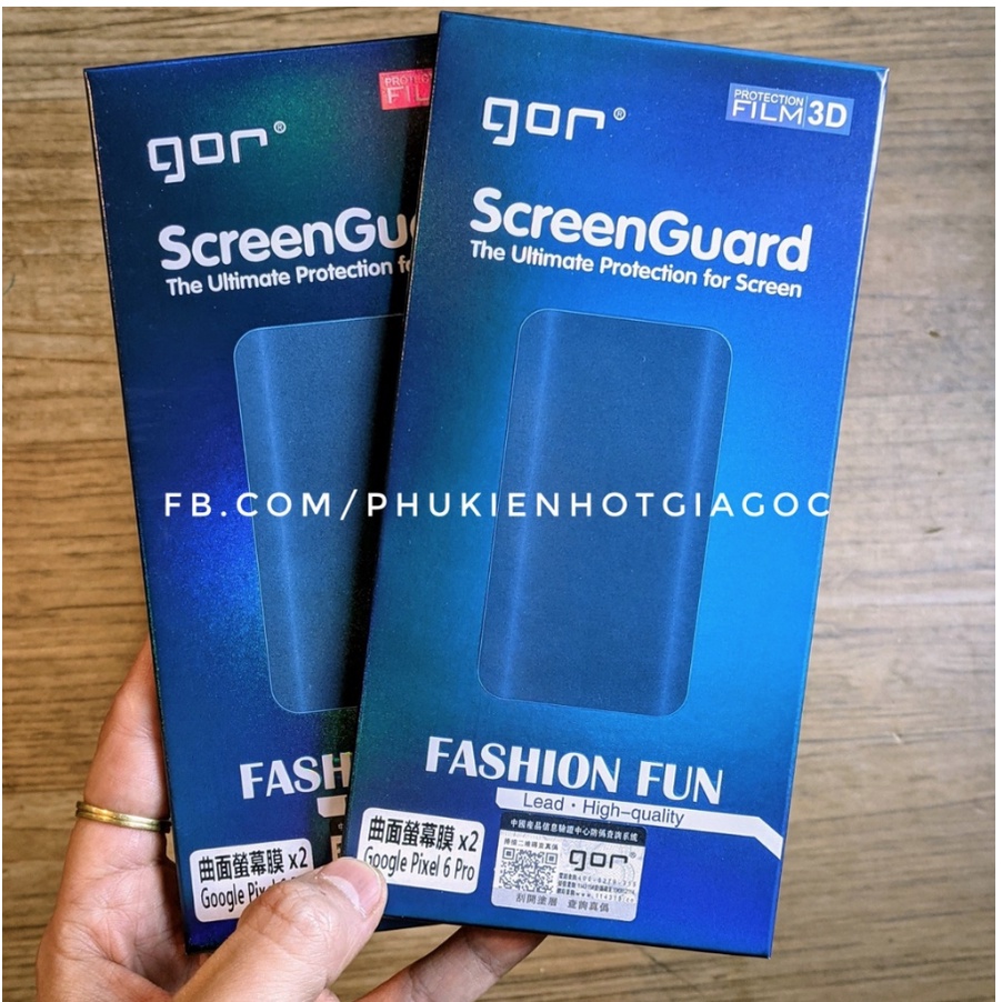 Bộ 2 miếng dán cường lực dẻo 3D GOR Google Pixel 7 Pro / 6 Pro / Ốp lưng silicon trong suốt mỏng GOR