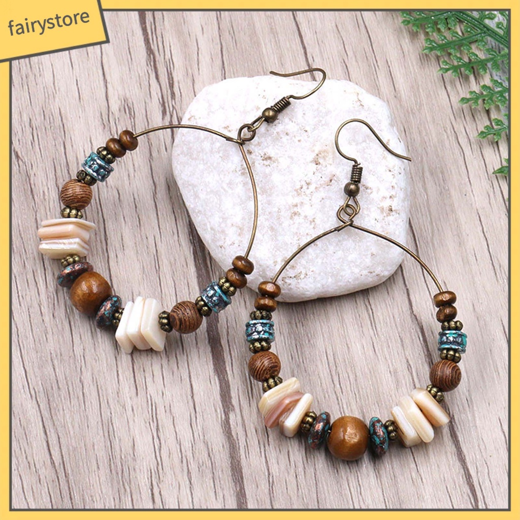 1 Đôi Bông Tai Hình Vỏ Sò Phong Cách Boho Thời Trang