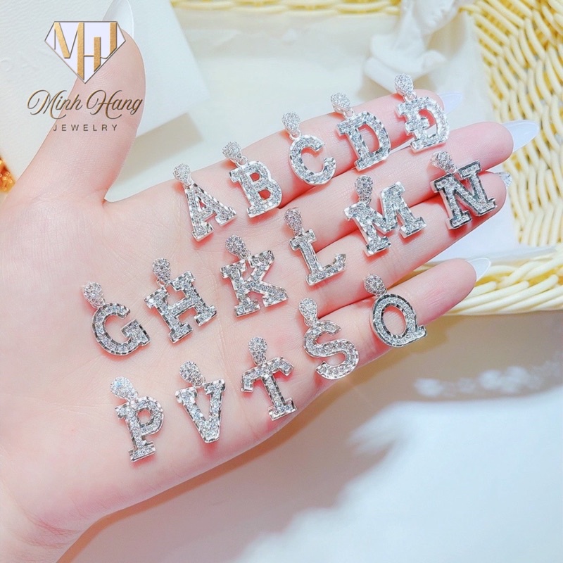 Dây chuyền bạc nữ theo tên, vòng cổ nữ mặt bạc đính đá 925 Minh Hằng Jewelry