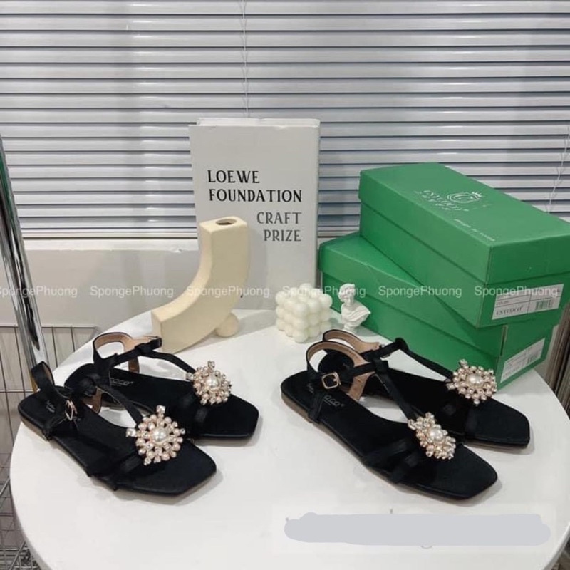 Dép sandal đính đá tiểu thư ❤️ Hàng QC loại 1 ❤️