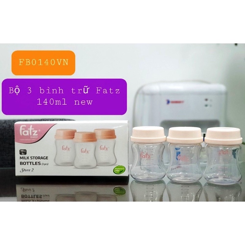 Bình trữ sữa 140ml (bộ 3 bình) - Store 2 - Fatzbaby FB0140VN